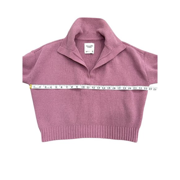 Abercrombie & Fitch V-Neck Sweater Collared Pullover Knit Mauve Pink Size XS NEW - Picture 6 of 8